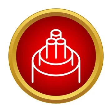 Fiber optic cable data network connection icon Ilustración de archivo