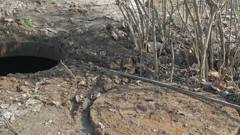 Fiber optic cable dismantling from the cable shaft Stock Footage 127089379