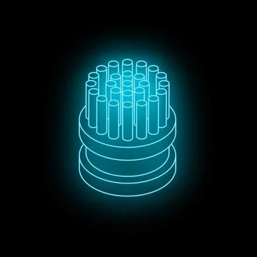 Fiber optic cable glowing with futuristic neon light effect Stock Illustration
