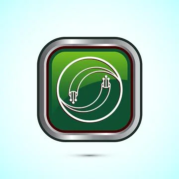 Fiber optic cable icon design illustration. Electric wire sign, digital int.. Stock Illustration