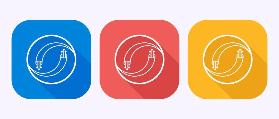 Fiber optic cable icon design illustration. Electric wire sign symbol in sh.. Stock Illustration