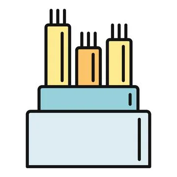 Fiber optic cable icon representing internet telecommunications Stock Illustration