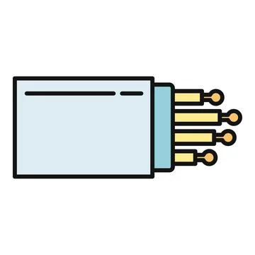 Fiber optic cable icon representing high speed data transfer Stock Illustration