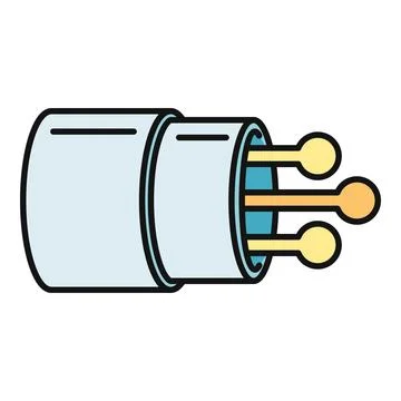 Fiber optic cable icon representing internet connection Stock Illustration