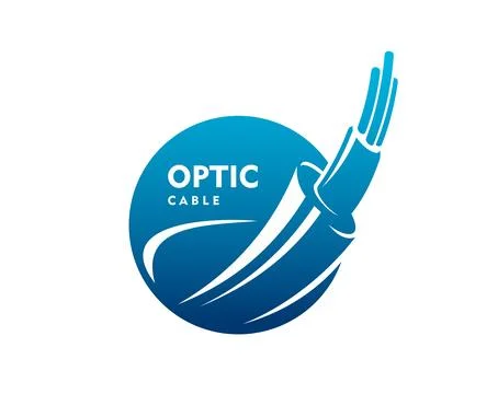 Fiber optic cable icon, technology, vector emblem Stock Illustration