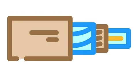 Fiber optic cable industry 3 color icon animation Stock Footage 327259448