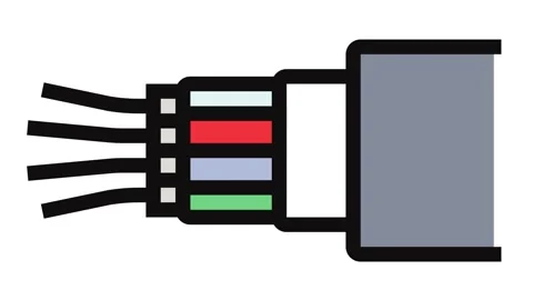 Fiber optic cable industry color icon animation Stock Footage 326108069