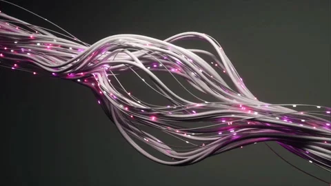 Fiber optic cable internet connection concept with data transfer Stock Footage 327523292