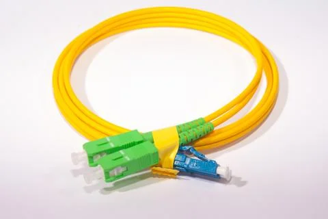 Fiber optic cable isolated on white Stock Photos