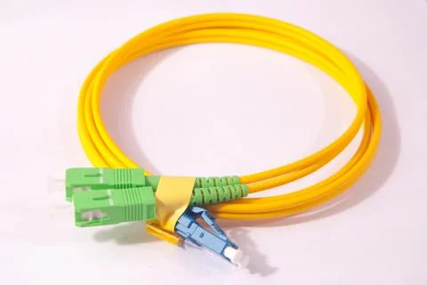 Fiber optic cable isolated on white Stock Photos