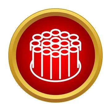 Fiber optic cable network icon in red circle Stock Illustration
