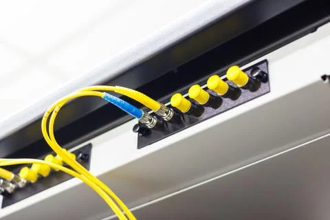 Fiber optic cable for network system Stock Photos