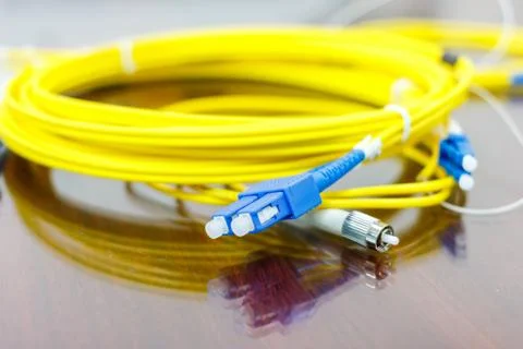 Fiber optic cable for network system Stock Photos