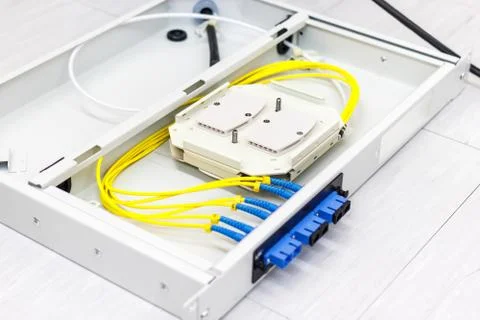 Fiber optic cable for network system Stock Photos