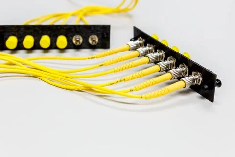 Fiber optic cable for network system Stock Photos