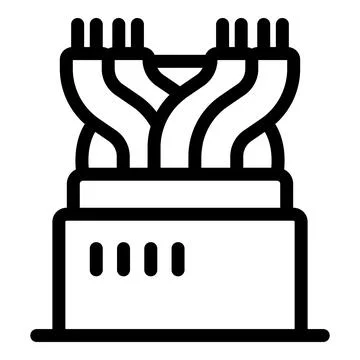 Fiber optic cable plugged into internet router providing high speed connectio Stock Illustration