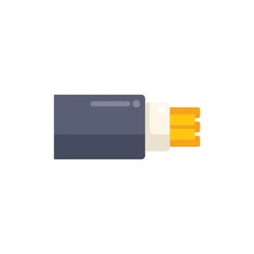 Fiber optic cable showing data transfer in flat design style Stock Illustration