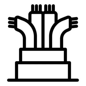 Fiber optic cable splitter distributing signals on a platform Illustrazione stock
