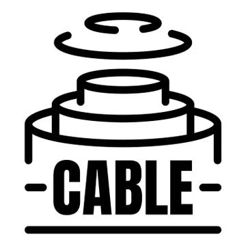 Fiber optic cable structure icon, outline style Stock Illustration