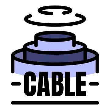 Fiber optic cable structure icon color outline vector Stock Illustration