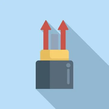 Fiber optic cable transferring data with up arrows Illustrazione stock
