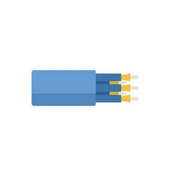 Fiber optic cable transferring digital data stream icon Stock Illustration