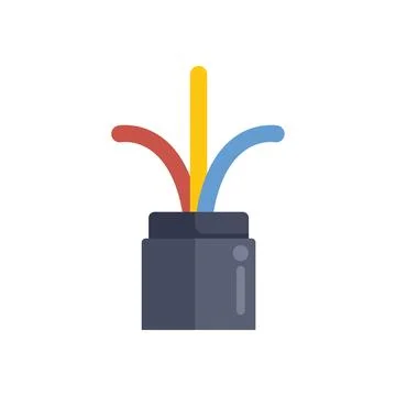 Fiber optic cable transmitting data through wires in colorful icon design Stock Illustration
