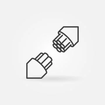 Fiber optic cable vector concept linear icon or sign Stock Illustration