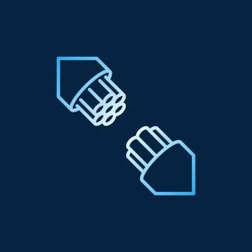 Fiber optic cable vector concept linear colored icon Stock Illustration