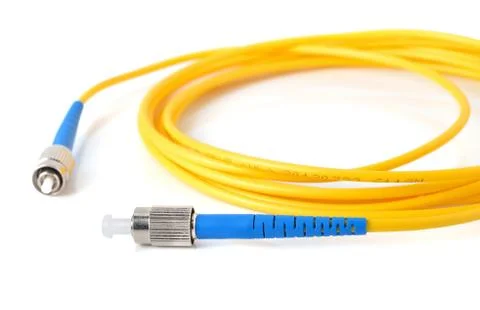 Fiber optic cable on white background Stock Photos