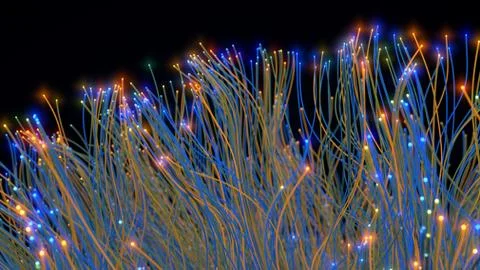 Fiber optic cables. 3d illustration Stock Illustration