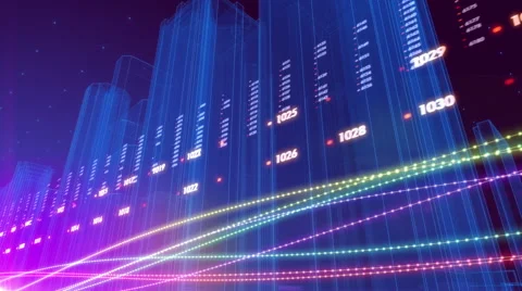 Fiber optic cables along modern city buildings Video stock 67886912