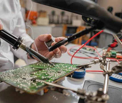 Fiber Optic Cables Connected to Network Equipment in Data Center Stock Photos