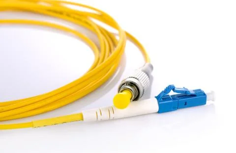 Fiber optic cables isolated on white background Stock Photos