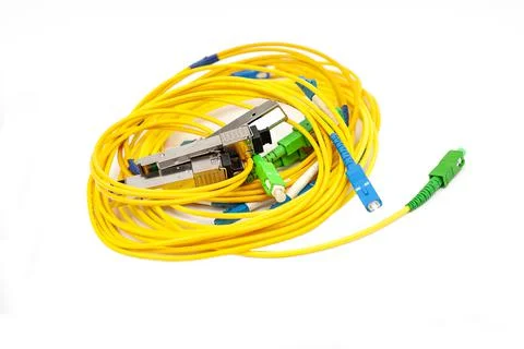 Fiber optic cables isolated on white background Stock Photos