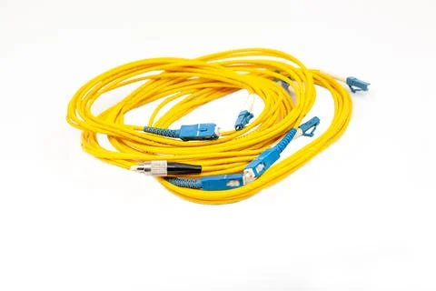 Fiber optic cables isolated on white background Stock Photos