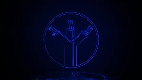 Fiber optic cables in neon effect mp4 video Stock Illustration