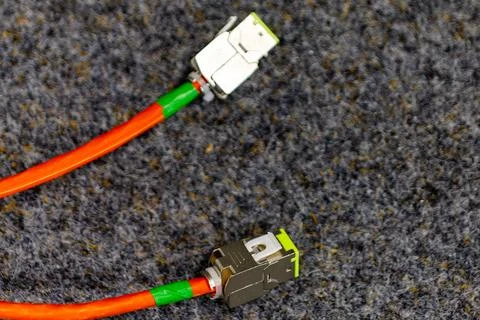 Fiber optic cables providing high-speed internet connectivity Stock Photos