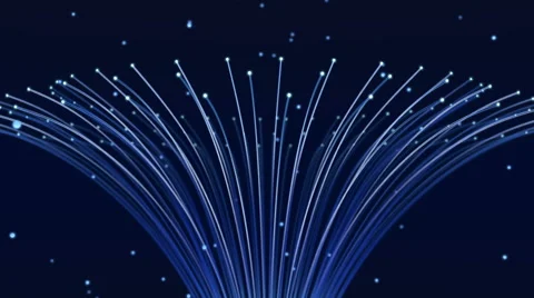 Fiber optic cables rotate 360' on a blue background. Stock Footage 53248479