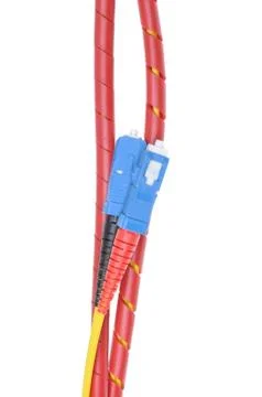 Fiber optic cables type sc 스톡 사진