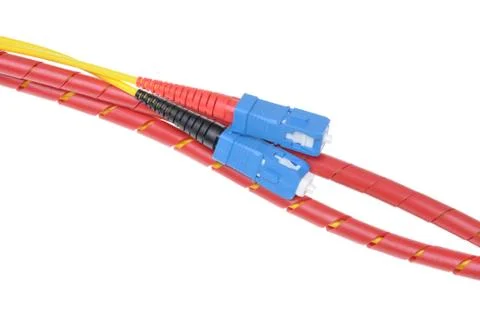 Fiber optic cables type sc Stock-Fotos