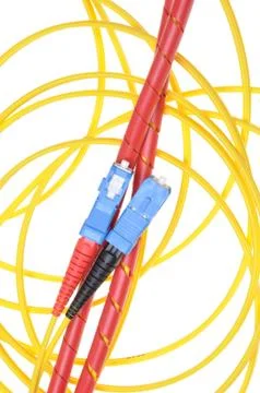 Fiber optic cables type sc Foto stock