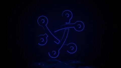 Fiber optic connection in neon effect mp4 video Stock-Illustration