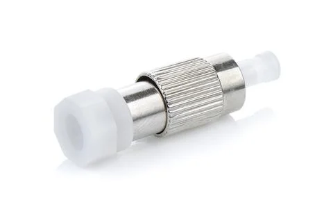 Fiber optic connectors, ST, SC and FC isolated on white background 스톡 사진