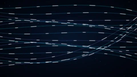 Fiber Optic Data Core Stream with high-velocity light packets Stock Footage 345639130