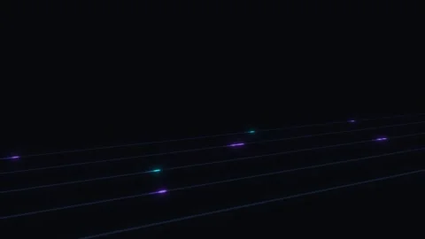 Fiber Optic Data Lines, Glowing Purple Cyan Light Pulses, Future Digital Network Stock Footage 346301738