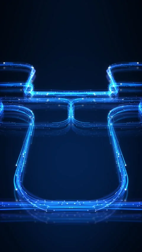 Fiber Optic Data Network with Glowing High Speed Digital Connections Stock Footage 342624214