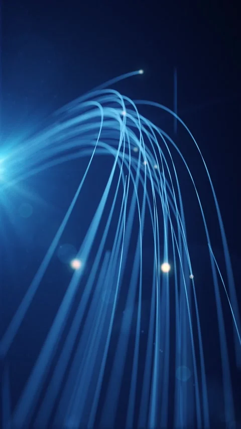 Fiber Optic Data Stream Vertical Technology Background Stock Footage 341415253