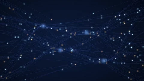 Fiber optic data streams flowing with glowing particles Vídeos de archivo 348273226