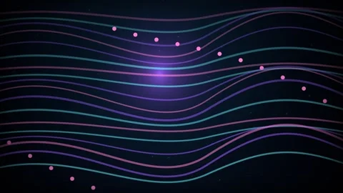 Fiber Optic Data Wave Loop - Purple Light Flare Tech Backdrop Video stock 341955435